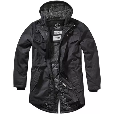 Buy Brandit Marsh Lake Parka Travel Casual Warm Police Security Vintage Jacket Black • 100.95£