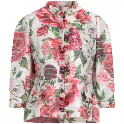 Buy DOLCE & GABBANA Floral Jacket Silk Blend Gauzy Frayed Trims Size 42 RP £1995.00 • 1,079£