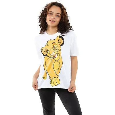 Buy Official Disney Ladies  Simba Happy Slouch T-shirt White S-XL • 13.99£