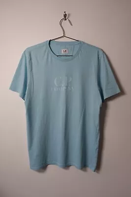 Buy CP Company Spellout Logo Short Sleeve T Shirt Mens Baby Blue Medium • 34.99£