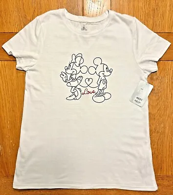 Buy Mickey & Minnie  Love  T-shirt - White - Sizes: XS, L, 1X, 3X - BNWT • 14.99£