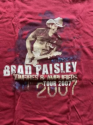 Buy BRAD PAISLEY Bonfires & Amplifiers 2007 Tour T-Shirt Medium • 4.71£