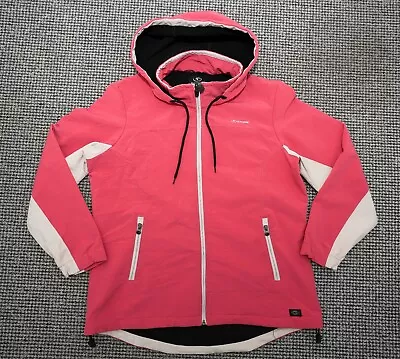 Buy Dickies Storm Jacket Womens Large Pink Drawstring Hem Hooded Softshell Work Coat • 19.99£