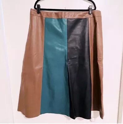 Buy Who What Wear Faux Leather Multi Colored A Line Plus 18W Skirt • 26.52£