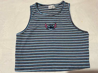 Buy Primark, Official Disney Stitch, Striped Crop Top, Womens, Size Large • 5£