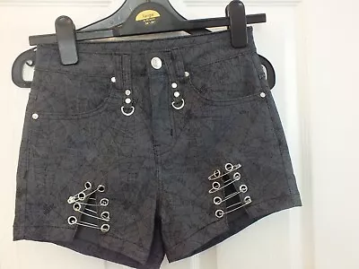 Buy Banned Alternative Clothing Ladies Gothic Punk  Spider Web Shorts Size XS • 9.99£