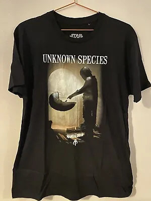 Buy Star Wars Mandalorian T Shirt Men Large Black Unknown Species Top The Child Yoda • 5.99£