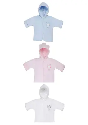 Buy Baby Warm Hooded Padded Velour Jacket White Blue Pink Boys Or Girls NB–12 Months • 17.99£