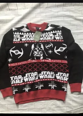 Buy Star Wars Mens Christmas Jumper Black I Am Your Father Sithmas  Darth Vader M #i • 32.99£
