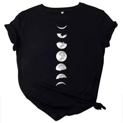 Buy Holiday Ladies Moon Phases Blouse Gift Casual Summer Tee Top Womens T-Shirts #DG • 15.99£