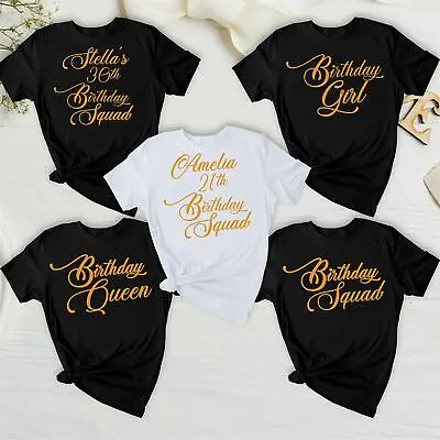 Buy Personalised Birthday Squad Queen Fabulous Girls Tee Top's Birthday T'shirt Gift • 8.99£