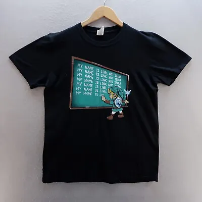 Buy Zelda T Shirt Medium Black Graphic Print My Name Is Link Cotton Gaming Mens • 8.09£