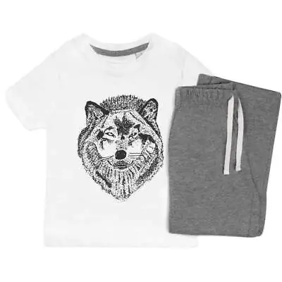 Buy 'Stippled Wolf Head' Kids Nightwear / Pyjama Set (KP029467) • 14.99£