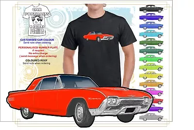 Buy Ford 1963 Thunderbird Illustrated T-shirt Classic Muscle Retro Sport Car    • 27.23£
