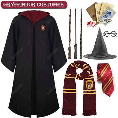 Buy Harry Potter Hermione Dumbledore Gryffindor Robe Cloak Tie Wand Scarf Costume UK • 8.59£