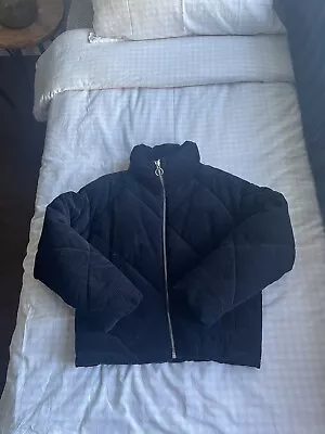 Buy Navy Corduroy Puffer Jacket From TopShop In UK Size 8 | RRP: £60 • 40£