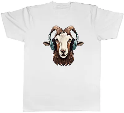 Buy Goat DJ Mens T-Shirt Headphones Techno Rock Punk Rap Music Tee Gift • 8.99£