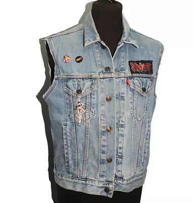 Buy 80's Vintage Levi Sleeveless Jacket 70503-02  Slipknot Patches Small 1980's • 95£