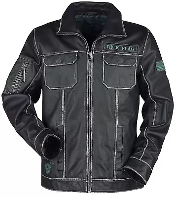 Buy DC Suicide Squad Rick Flag Genuine Leather Jacket NEW  Size XXL (48/60) • 89£