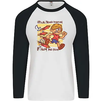 Buy Funny Firework Bonfire Night Guy Fawkes Mens L/S Baseball T-Shirt • 9.99£