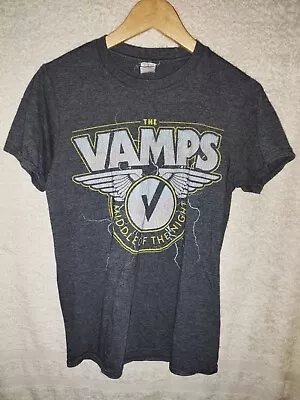 Buy The Vamps Ladies Size 10 To 12 Grey Top Shirt T-Shirt Good Quality And Condition • 0.99£