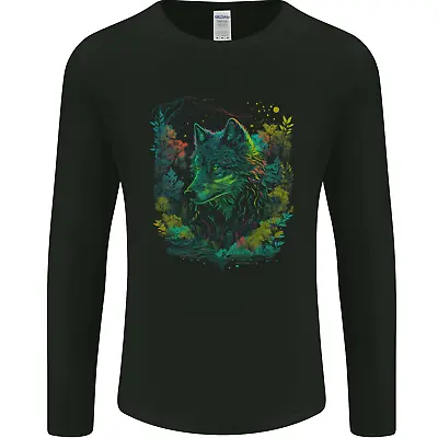 Buy A Fantasy Wolf In The Forest Mens Long Sleeve T-Shirt • 11.99£