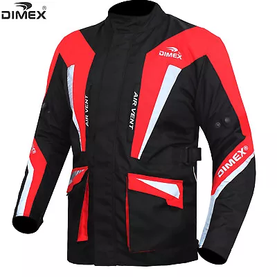 Buy Dimex Mens Motorcycle Waterproof Cordura Textile Jacket Coat Motorbike Armours • 44.99£