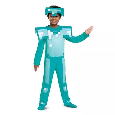 Buy Kids Official Minecraft Armour Costume S M Boys Mojang Halloween Fancy Dress • 19.99£