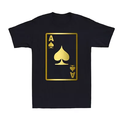 Buy Ace Of Spades Cards Real Players Poker Playing Cards Golden Print Men's T-shirt • 11.99£