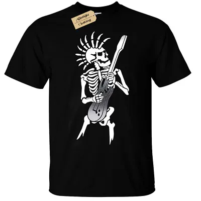 Buy PUNK SKELETON T-Shirt Mens S-5XL Guitar Rock Goth Skull Biker Music Rocker • 11.95£