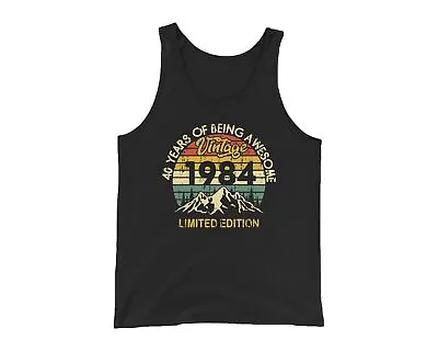 Buy 40th Birthday Vest Vintage 1984 Gift 40 Years Awesome Forty Women Men Tank Top • 6.99£