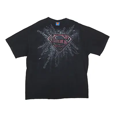 Buy FIFTH SUN Superman T-Shirt Black Short Sleeve Mens XL • 13.99£
