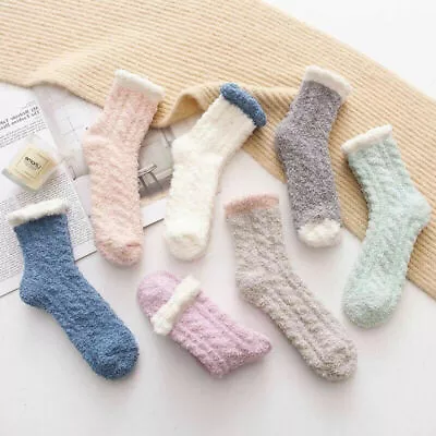 Buy Soft Fluffy Bed Socks Women Warm Lounge Slipper Fleece Socks Winter 4PCS • 3.56£