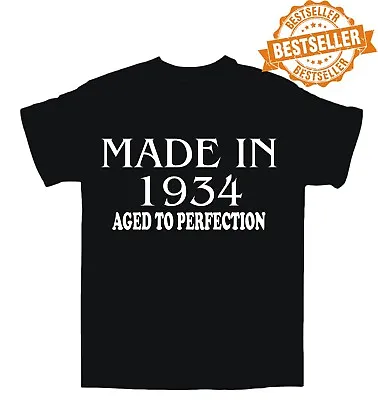 Buy 90th BIRTHDAY T-shirt / Tee / Made In 1934 Aged To Perfection / UNISEX / S-XXL • 11.99£