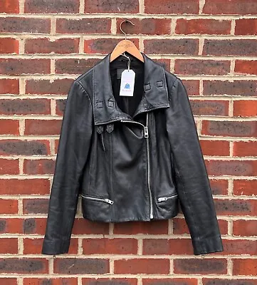 Buy *STUNNING* All Saints Ladies BALES Leather Biker Jacket UK12 US8 EU40 Moto A58 • 169.99£