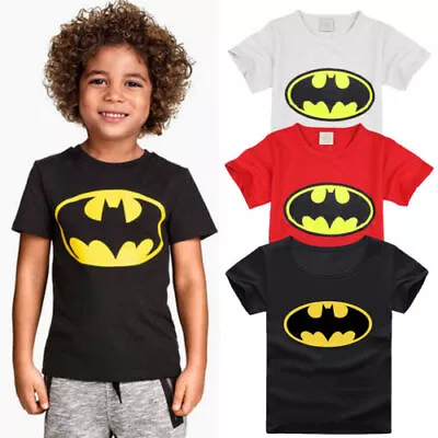 Buy Batman Kids T-Shirt Logo Boys Girls 2-7 Years Childrens DC Comics Superhero Tops • 8.49£