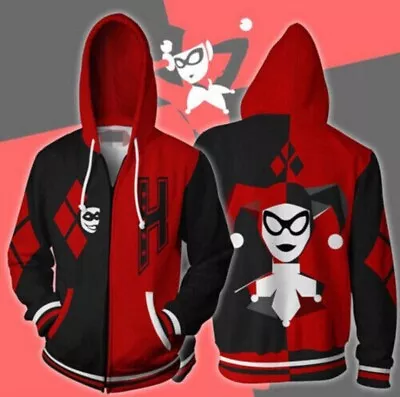 Buy Suicide Squad Harley Quinn 3D Explosion Terrorist Clown Print Hoodie Sweater • 21.16£