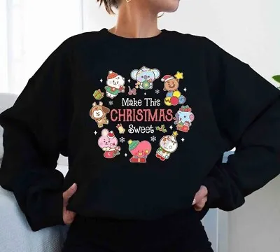 Buy NEW Christmas Sweatshirt, Cute BTS BT21, Bangtan Sweatshirt, BTS Merch Gifts • 76.72£