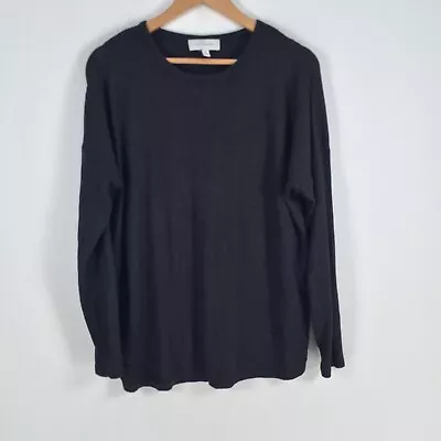 Buy Witchery Womens Blouse Top Size M Black Long Sleeve Round Neck Solid 026098 • 9.89£