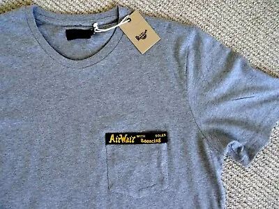 Buy M Or L DR MARTENS Airwair Grey Melange Taped Logo Cotton T SHIRT New Tags • 44.50£