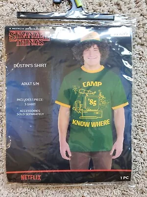 Buy Stranger Things Dustin's Costume Camp Know Where T Shirt Size Adult S/M • 24.10£