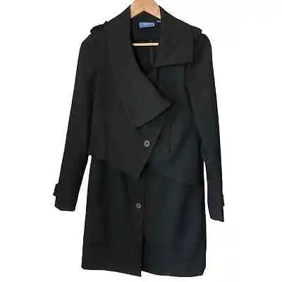 Buy Simply Vera Vera Wang Jacket Womens Size XS Black Asymmetrical Pea Coat • 23.63£