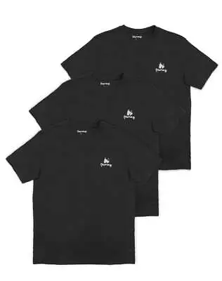 Buy Money Clothing - 3 Pack Lounge Crew Neck T-Shirts - Black • 22.49£