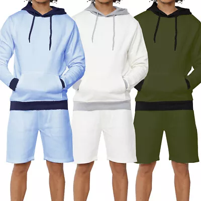 Buy Mens Hoodie Shorts Set Men Tracksuit Hooded With Short Jogging Casual Trackies • 12.99£