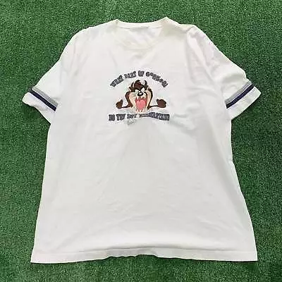 Buy Vintage T Shirt Mens XL White Graphic Print 2000 Taz Looney Tunes • 12£