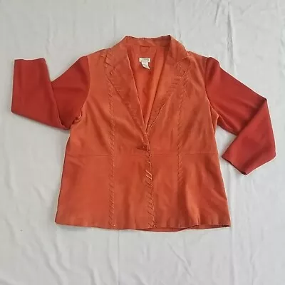 Buy Women's Stonebridge Brown Leather Fabric Jacket Cowboy Western Style Size 1X • 80£