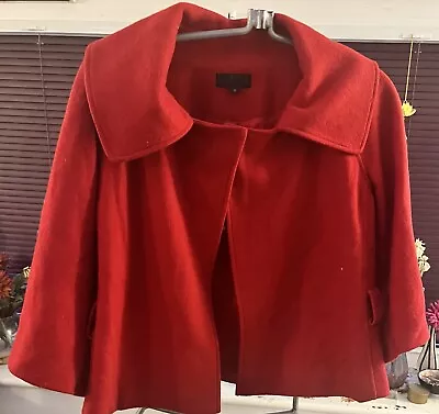 Buy Vintage Look Red Wool Mix Cape Jacket Size 12 • 13£