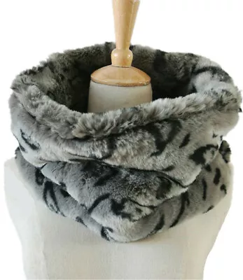 Buy ELSA & ANNA® Leopard Print Lady Circle Loop Scarf Snood Faux Fur Scarves SCF43 • 12.99£