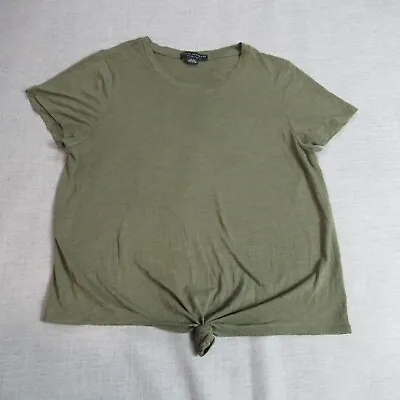Buy Social Standard By Sanctuary T Shirt Womens Size XL Green Front Knot Tee Casual • 9.39£