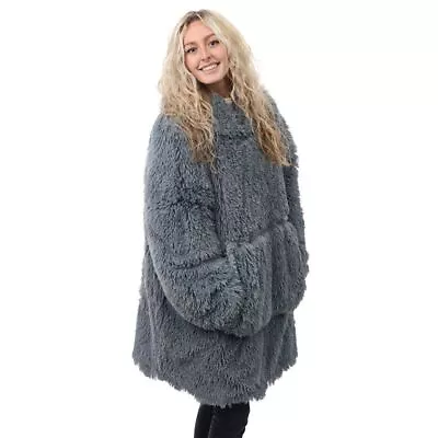Buy Shaggy Shoodie Hooded Fleece Grey - One Size • 15.99£